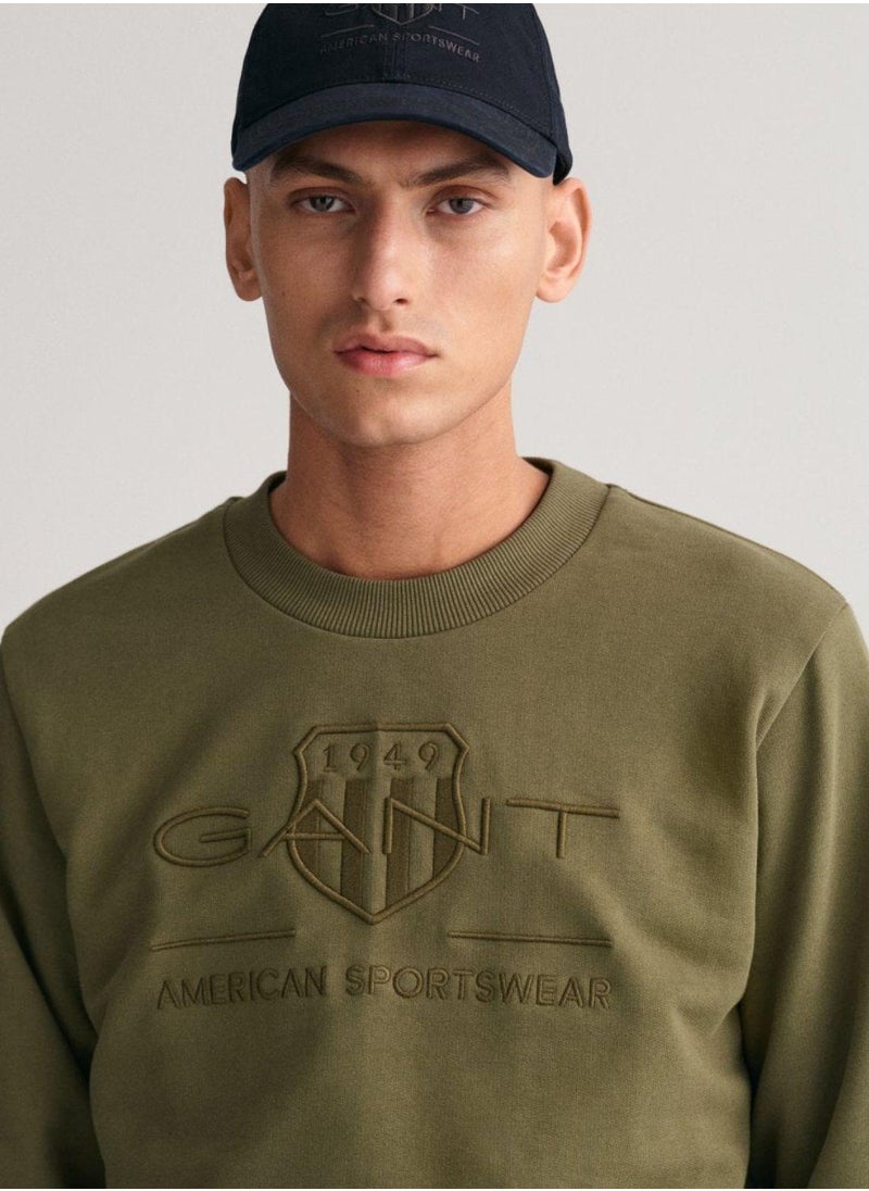 Gant Tonal Shield Crew Neck Sweatshirt