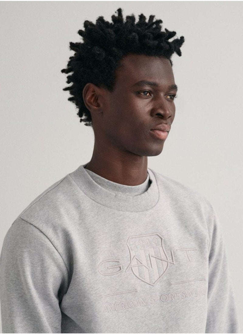 Gant Tonal Shield Crew Neck Sweatshirt