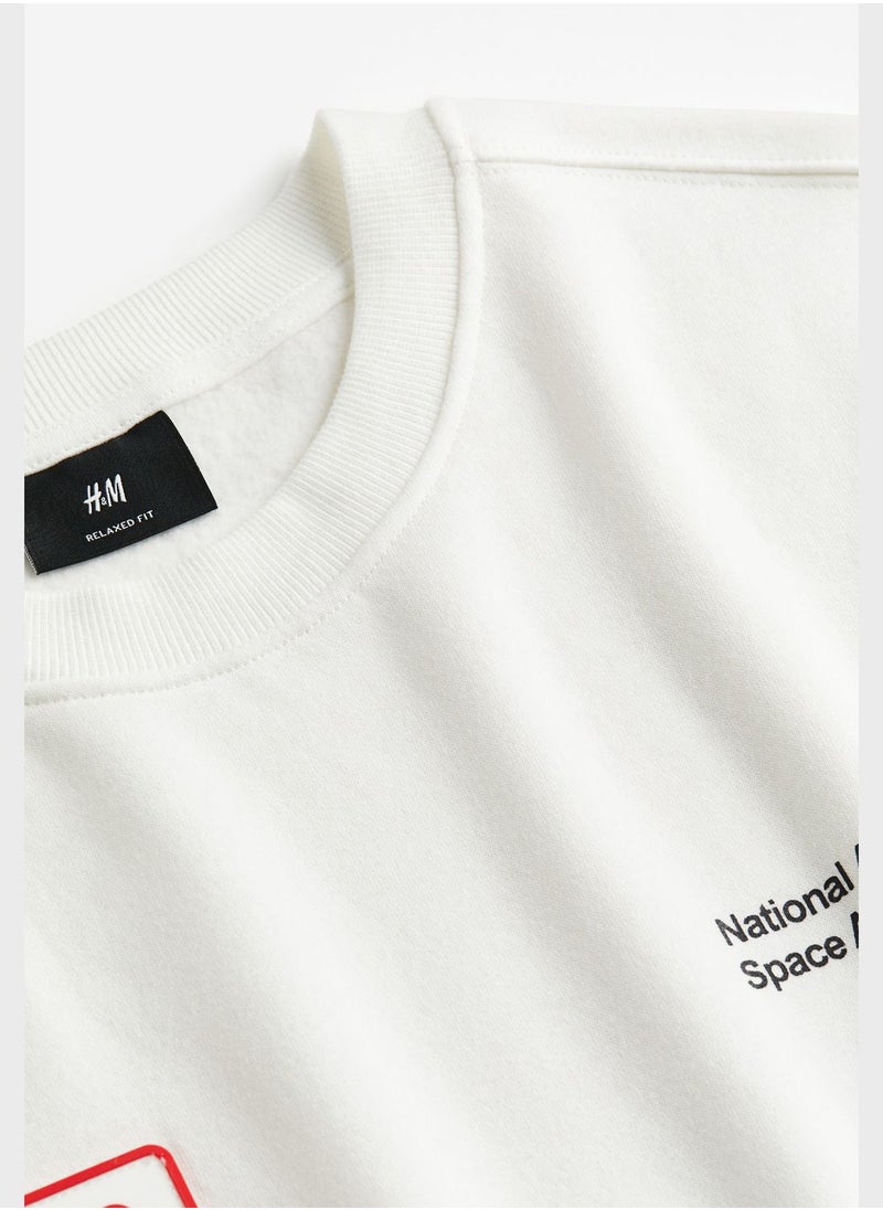 Text Printed Relaxed Fit Sweatshirt