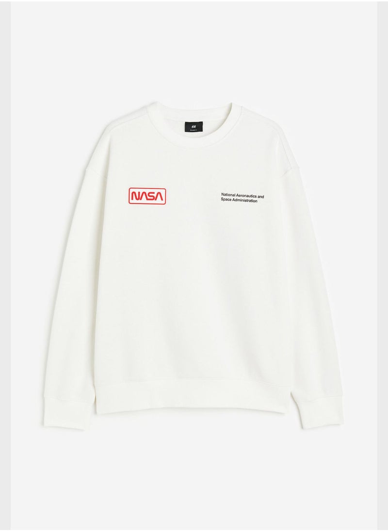 Text Printed Relaxed Fit Sweatshirt