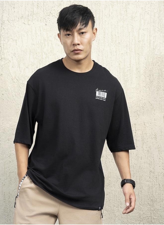 Black T-shirt for Men, Baggy Casual Wear