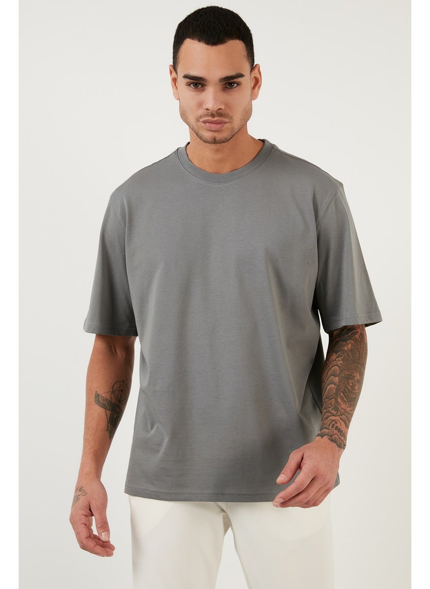 Cotton Oversize Crew Neck Basic T Shirt Men's T Shirt 5902365