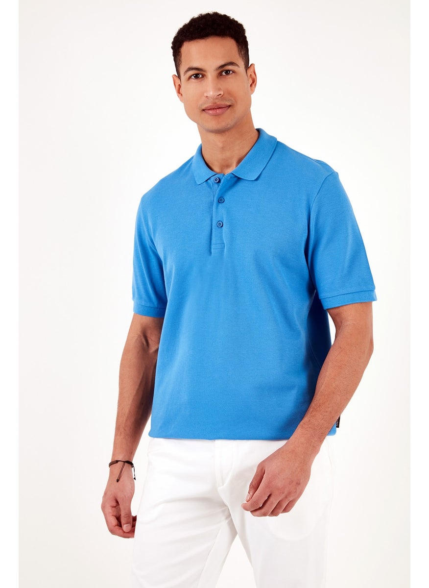 100% Cotton Regular Fit Buttoned Polo Collar T Shirt Men's Polo Collar T Shirt 5902127