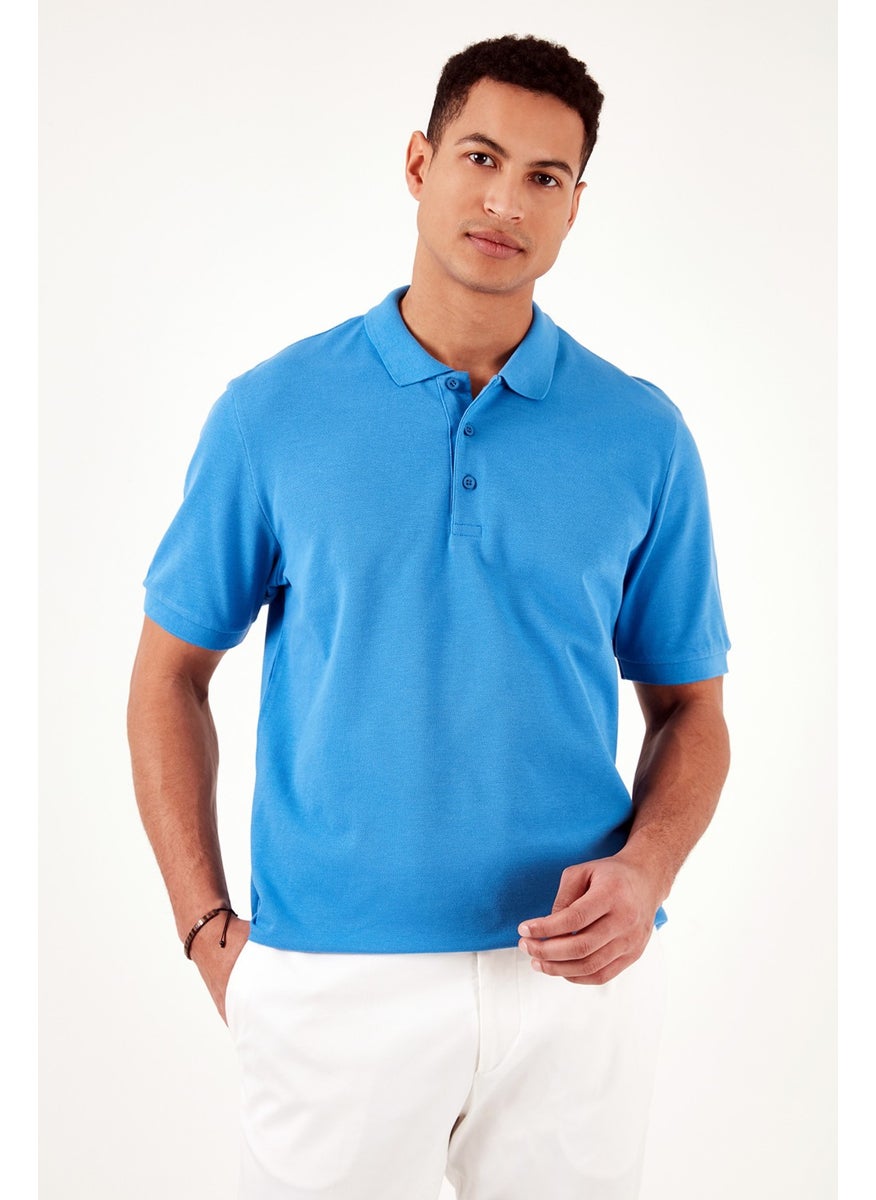 100% Cotton Regular Fit Buttoned Polo Collar T Shirt Men's Polo Collar T Shirt 5902127