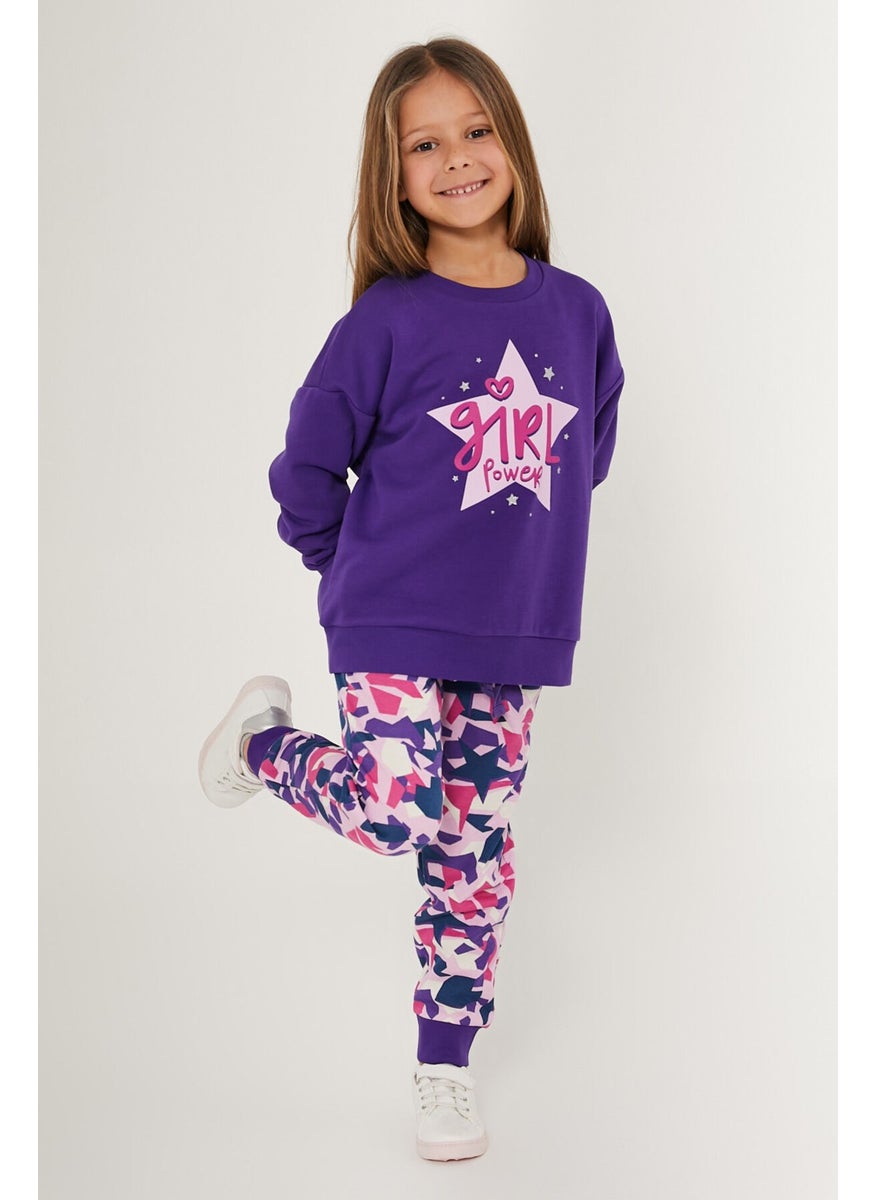 Girl Power Purple Girls' Tracksuit Set