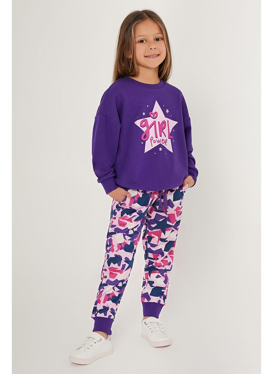 Girl Power Purple Girls' Tracksuit Set