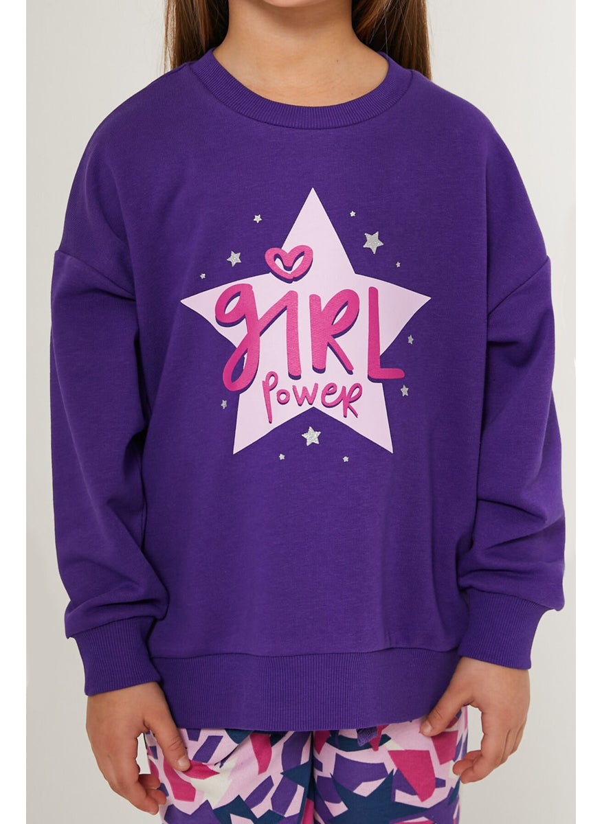 Girl Power Purple Girls' Tracksuit Set