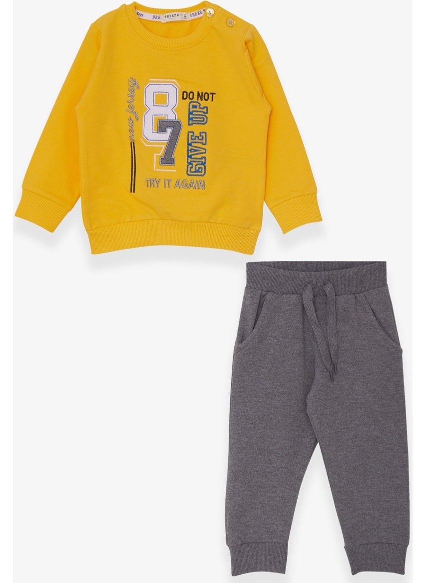 Boys Tracksuit Set Yellow With Number Embroidery (1.5-5 Years)