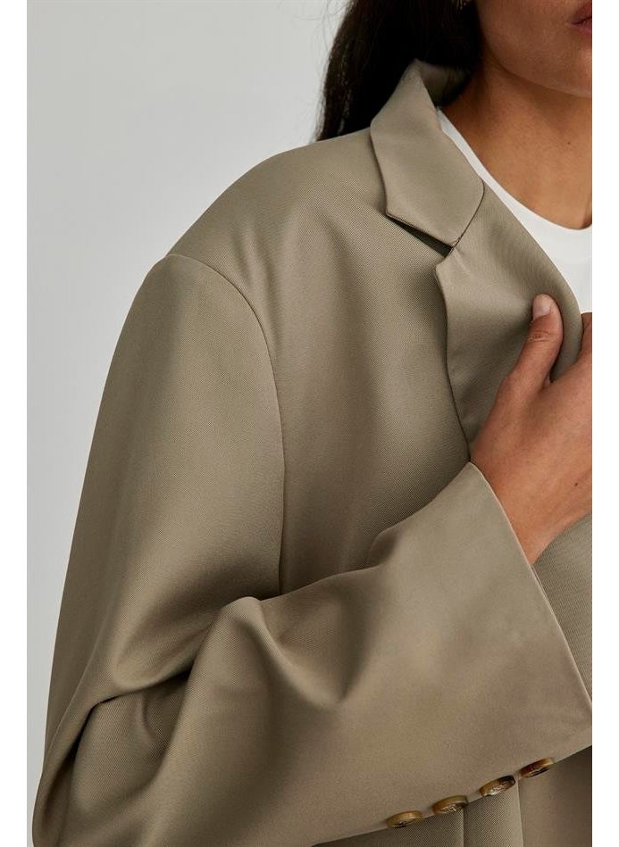 Saud Collection Light Khaki Masculine Blazer Jacket