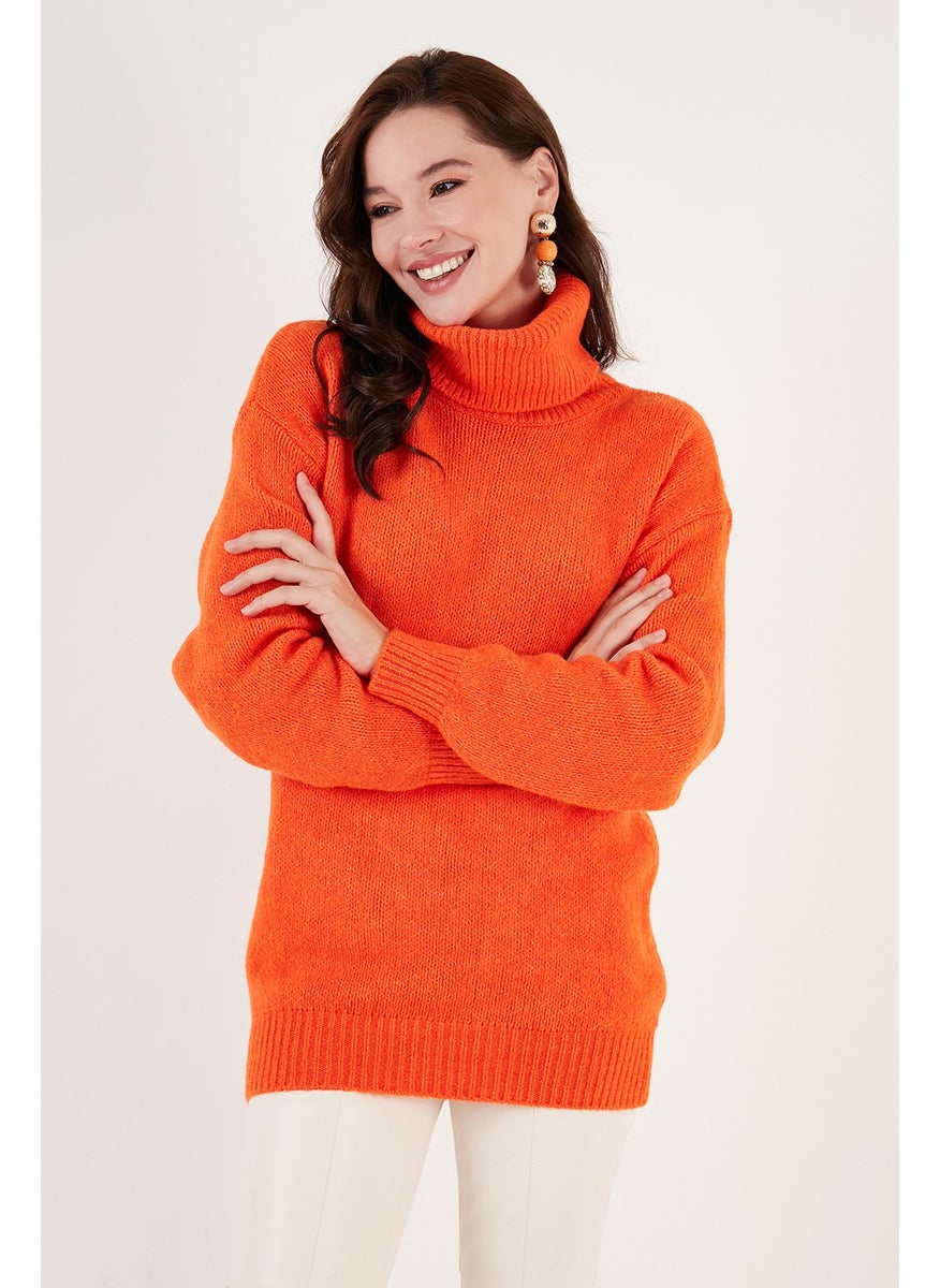 Turtleneck Knitted Long Sweater Women's Sweater 4615018