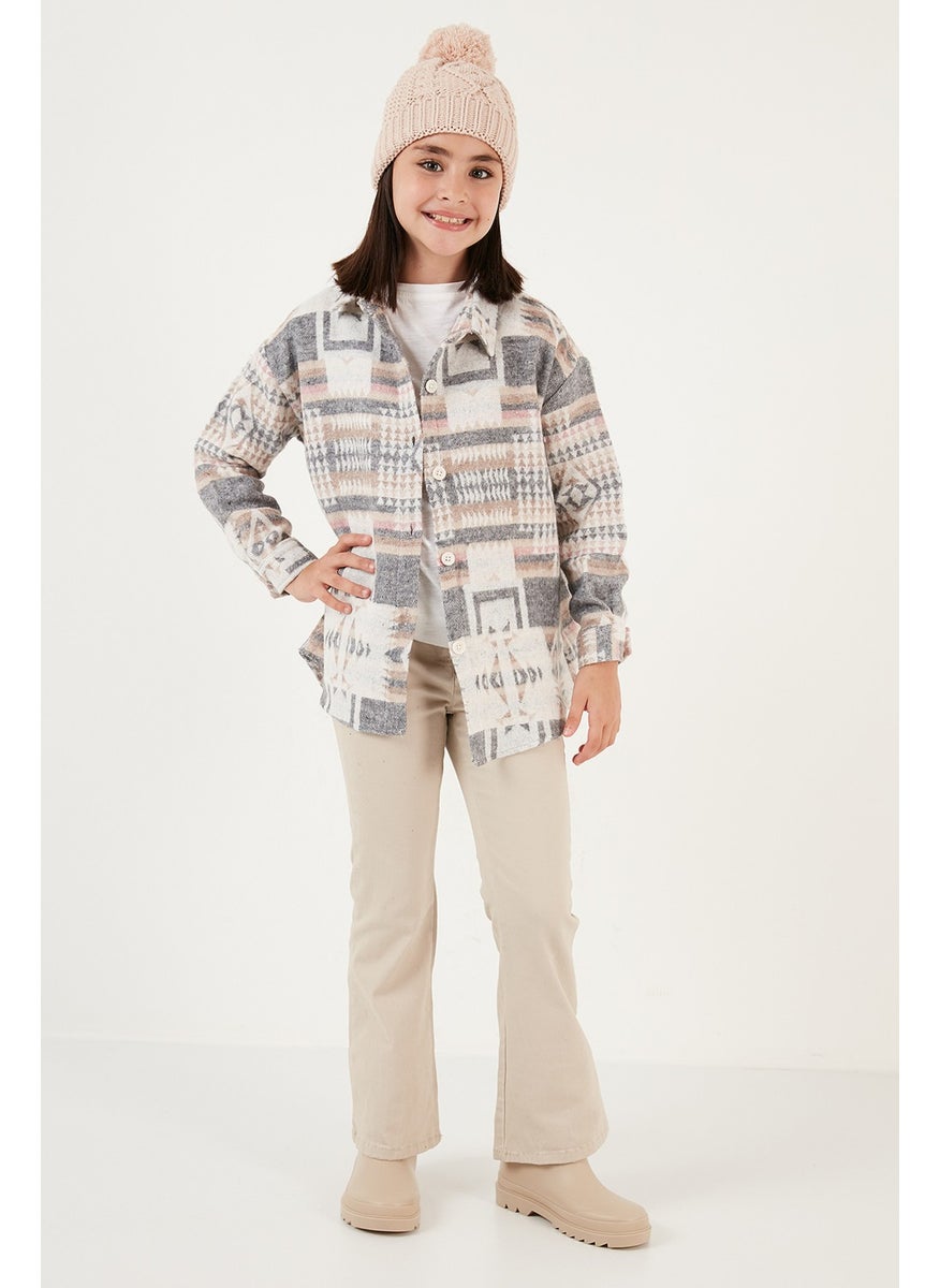 Ethnic Patterned Winter Lumberjack Shirt Girl's Shirt CF24W81785