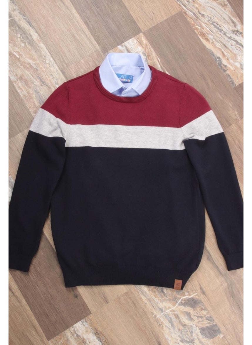 Crew Neck Kids Knitted Sweater (C23-7101)