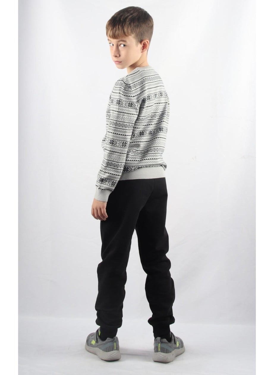 Crew Neck Kids Knitted Sweater C23-7103