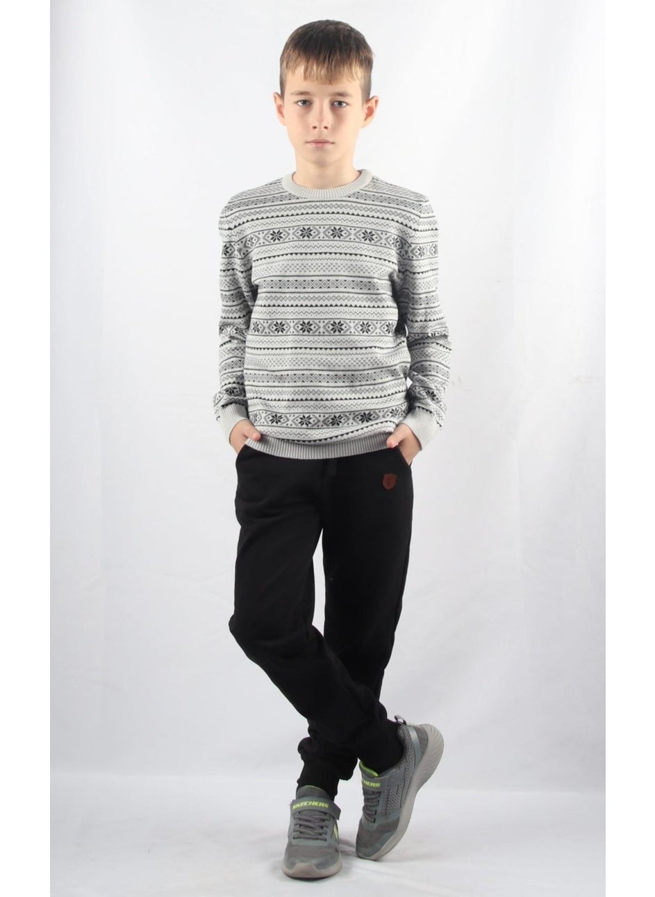 Crew Neck Kids Knitted Sweater C23-7103