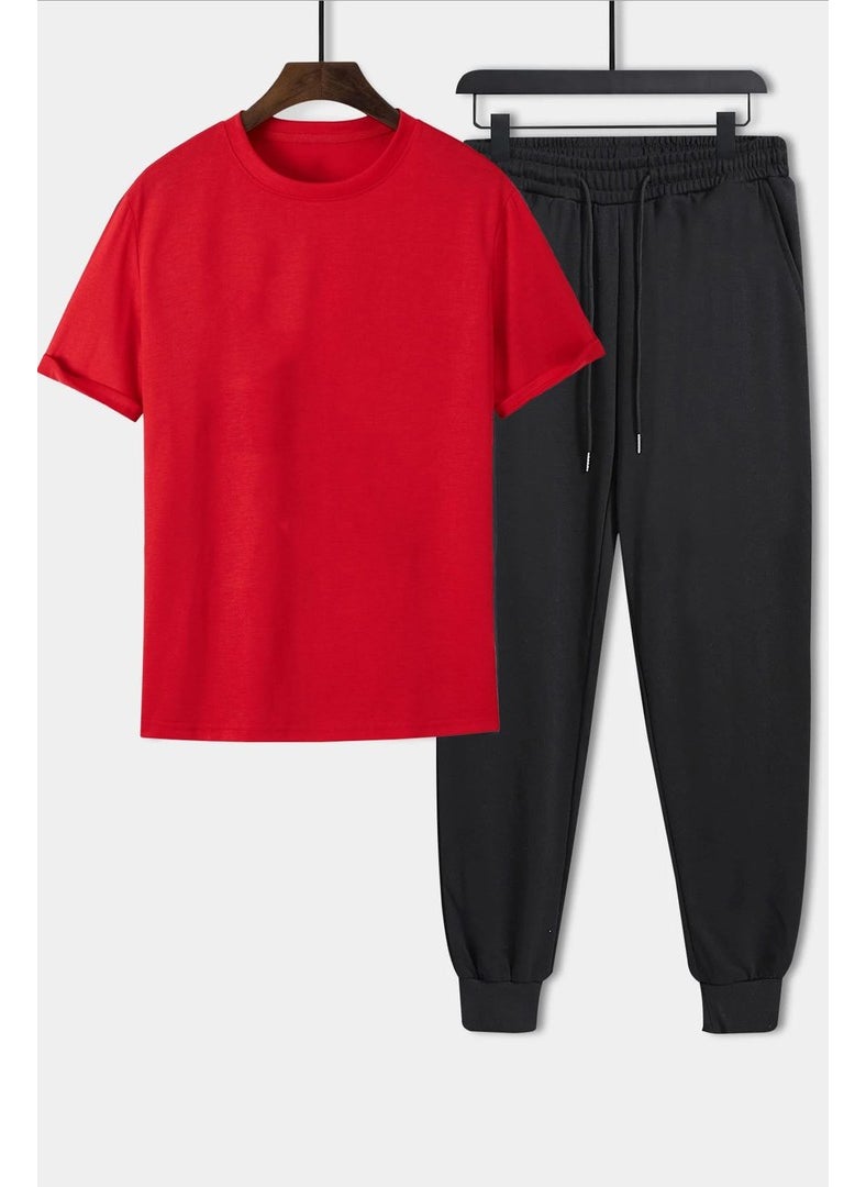 Unisex Cotton 2-Piece Tracksuit Set S.m. Red