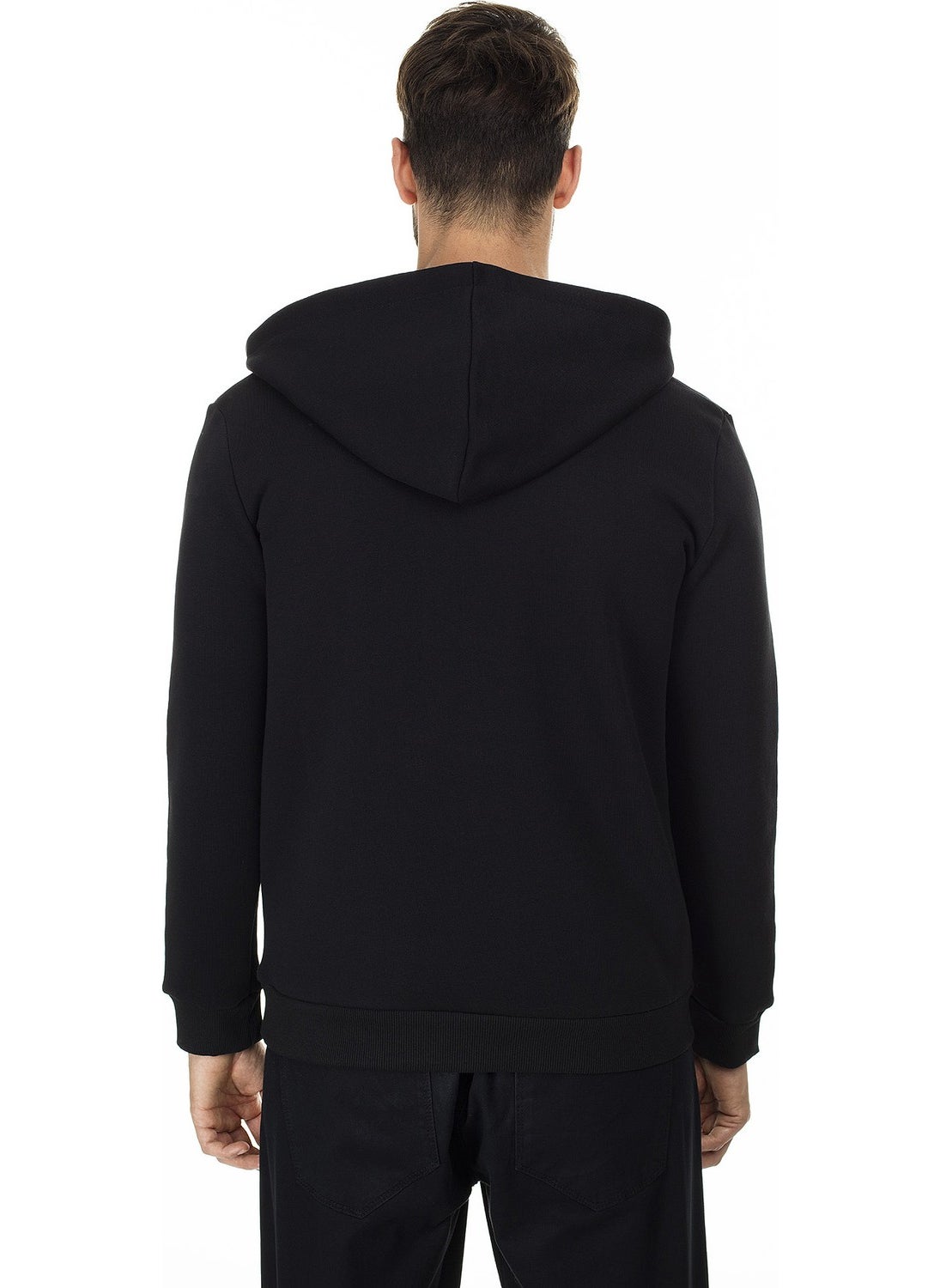 Kangaroo Pocket Zippered Hoodie Collar Slim Men's SWEAT 575707