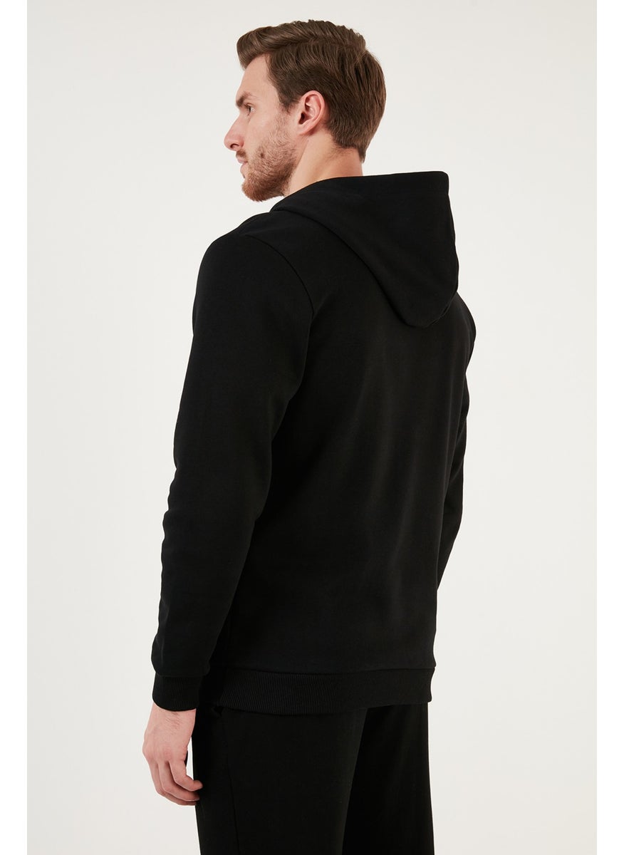 Kangaroo Pocket Zippered Hoodie Collar Slim Men's SWEAT 575707