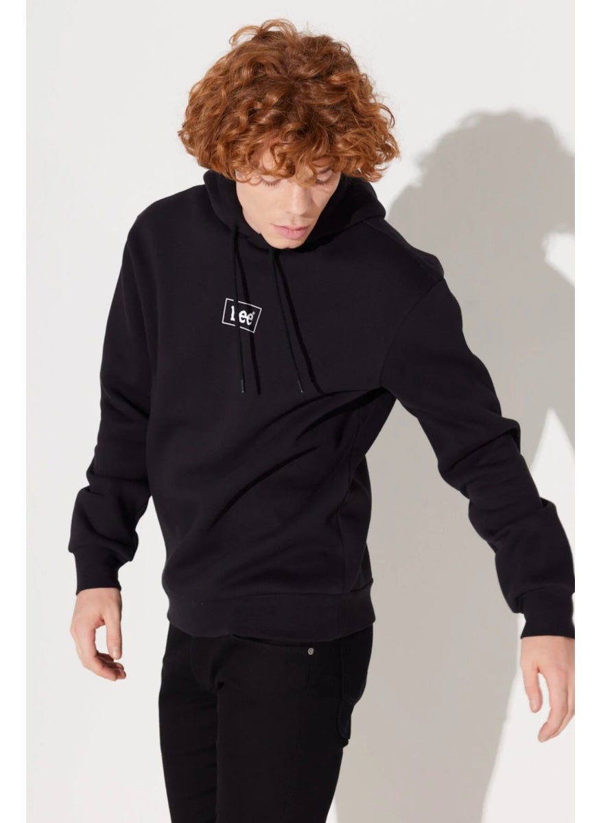 Lee Hooded Regular Fit Black Men's Sweatshirt L212302001