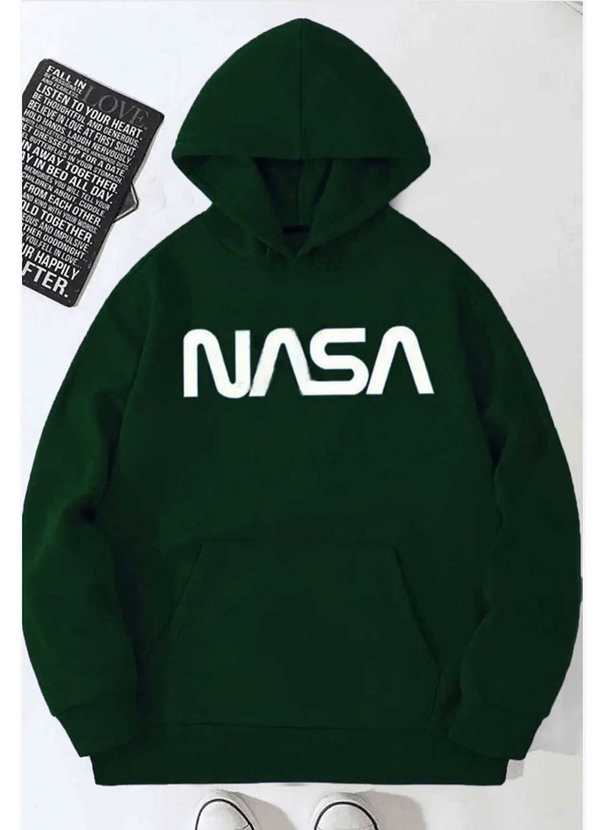 Unisex NASA Printed Hooded Sweatshirt