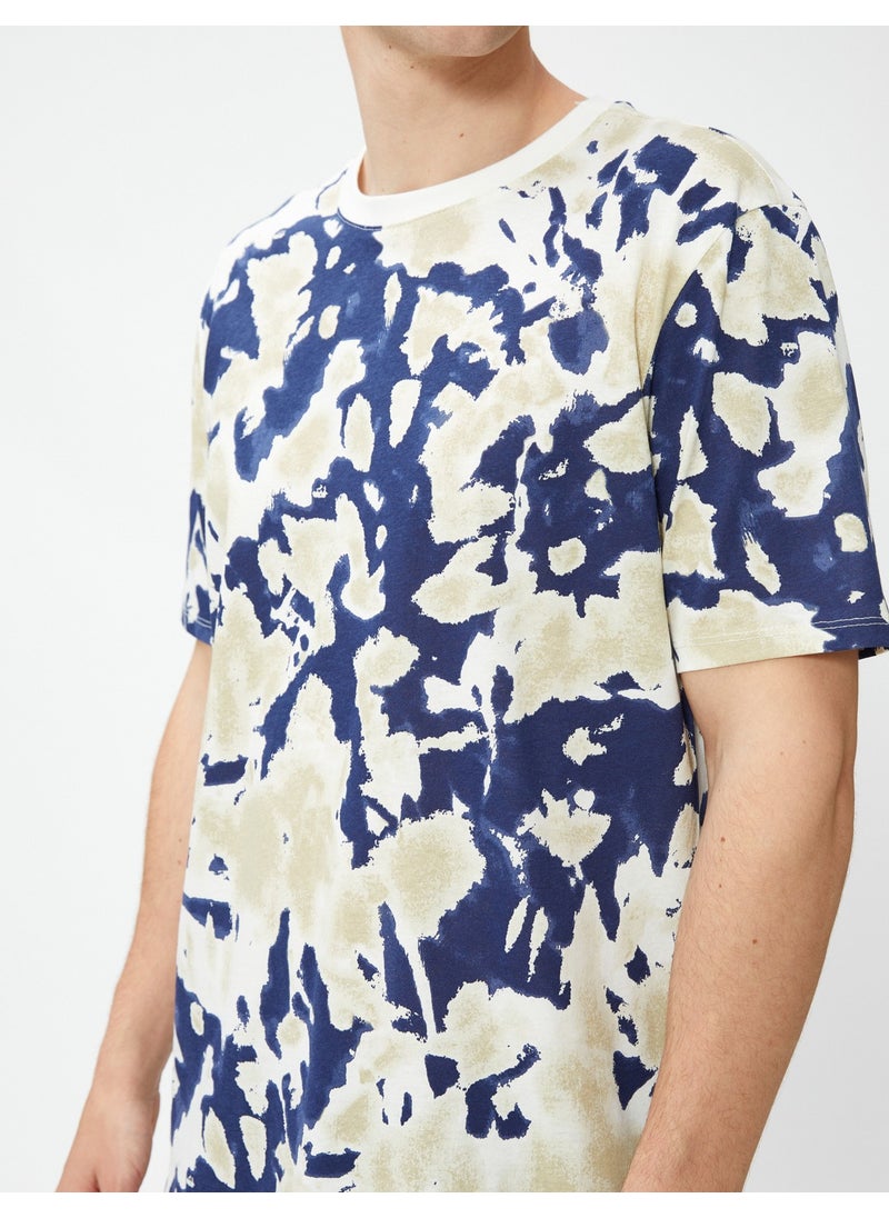 Abstract Printed T-Shirt Crew Neck Short Sleeve