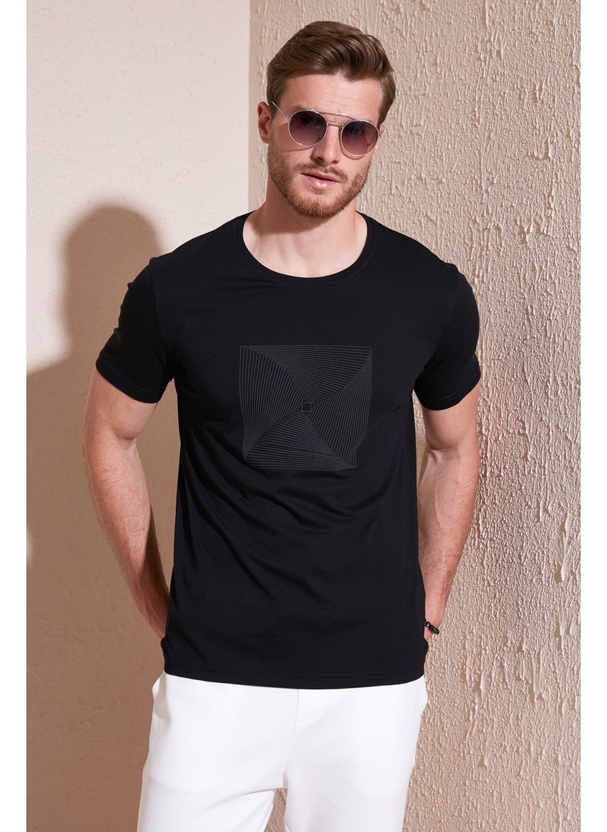 Cotton Slim Fit Crew Neck T Shirt Men's T Shirt 646R7940