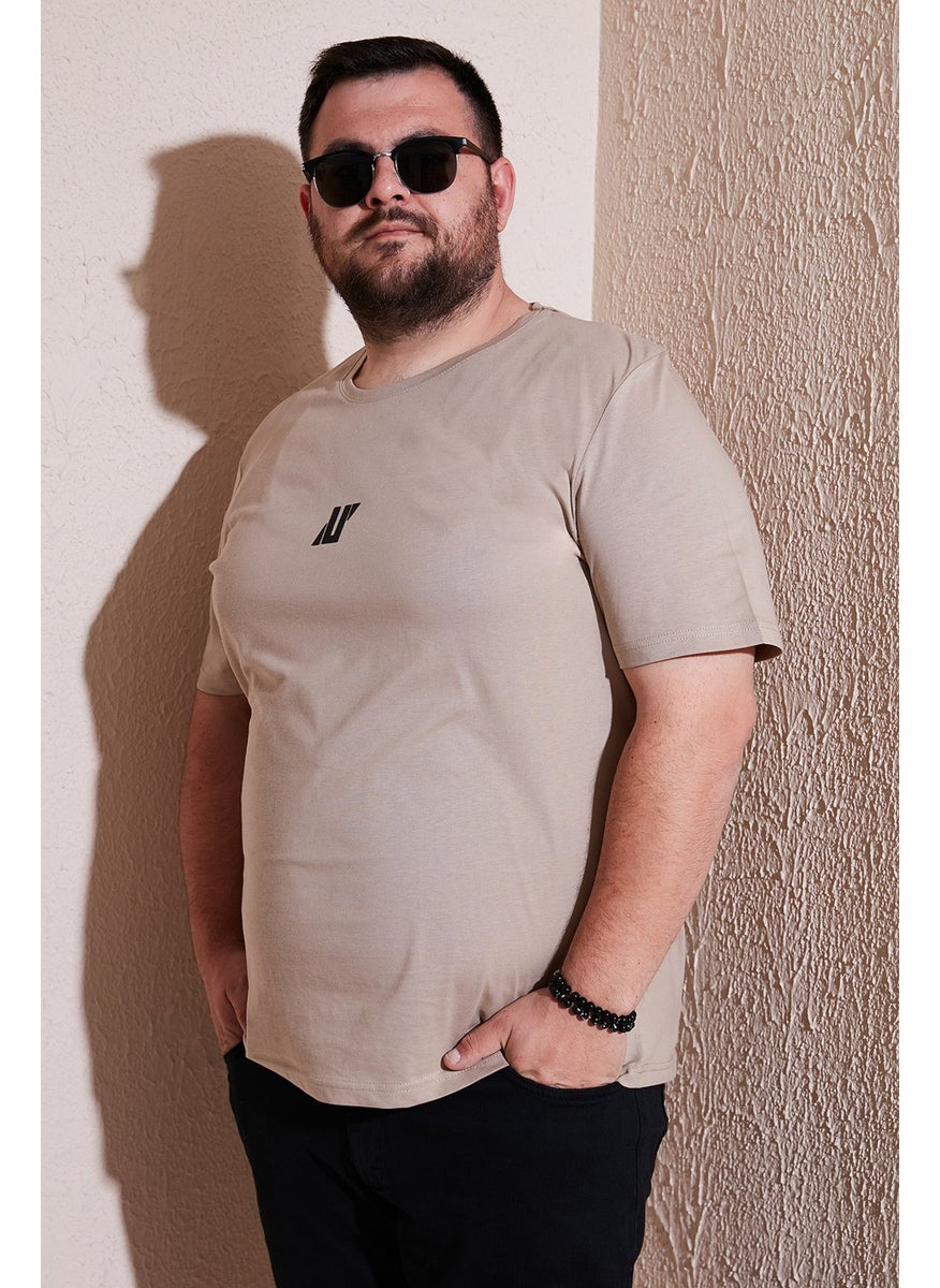 Cotton Regular Fit Crew Neck Plus Size T Shirt Men's T Shirt 5902753B