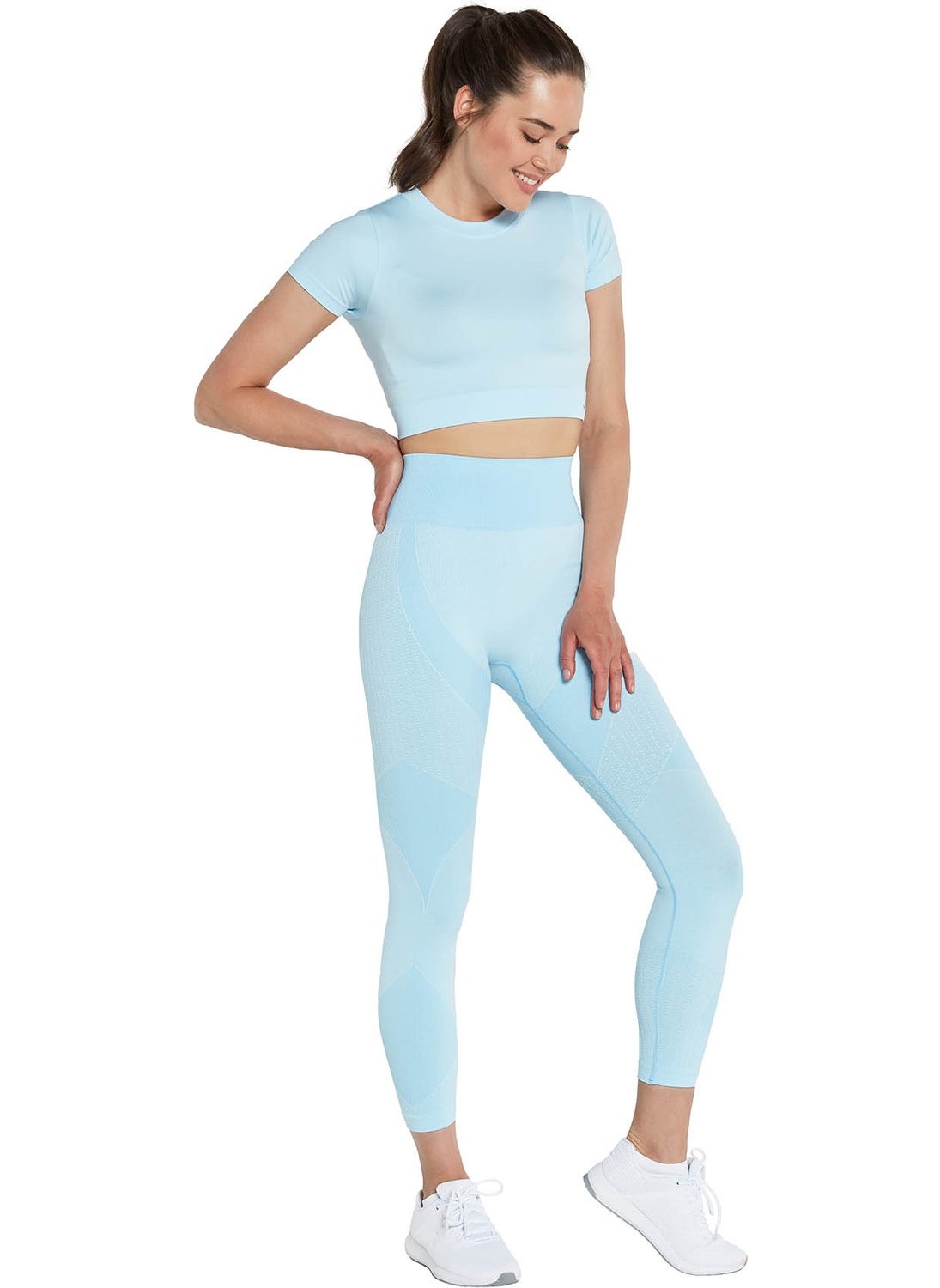 Captiva Soft Textured & Flexible Crop Top Blue