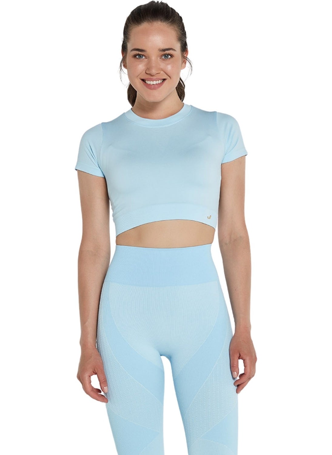 Captiva Soft Textured & Flexible Crop Top Blue