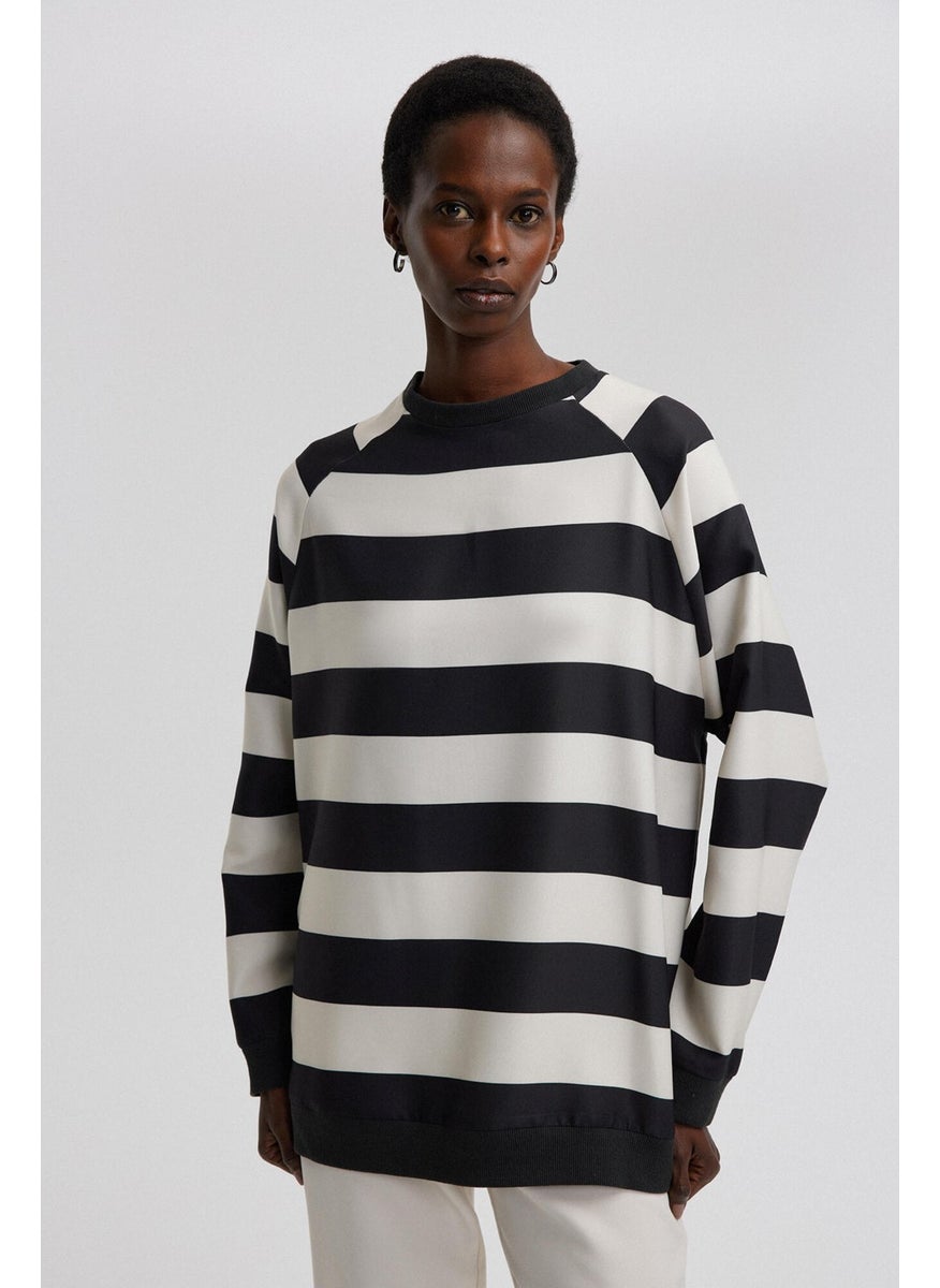 Striped Crepe Tunic