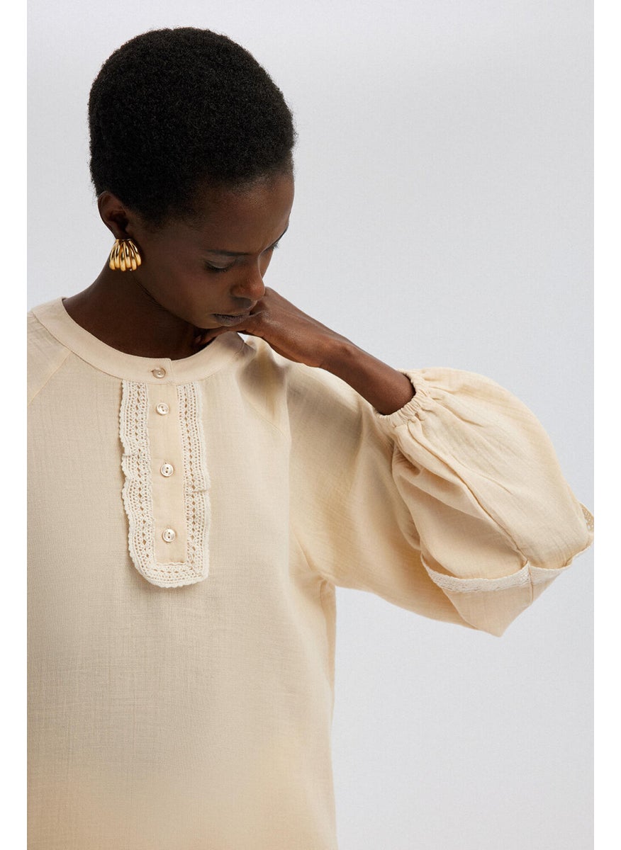 Lace Detailed Muslin Tunic