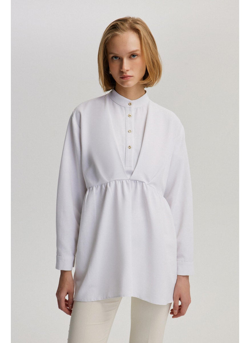 Ruffle Detailed Poplin Tunic