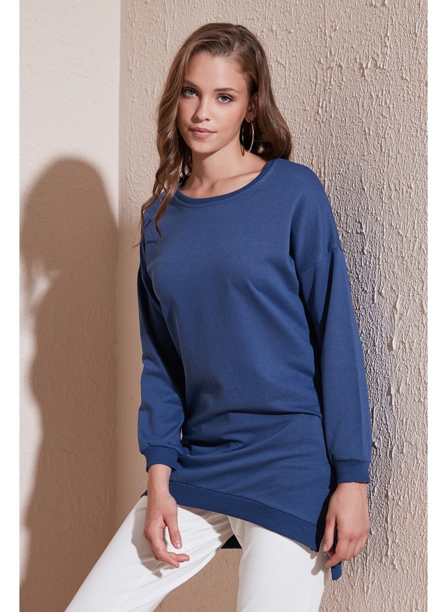 Modest Cotton Crew Neck Oversize Fit Tunic Women's Tunic 5864896