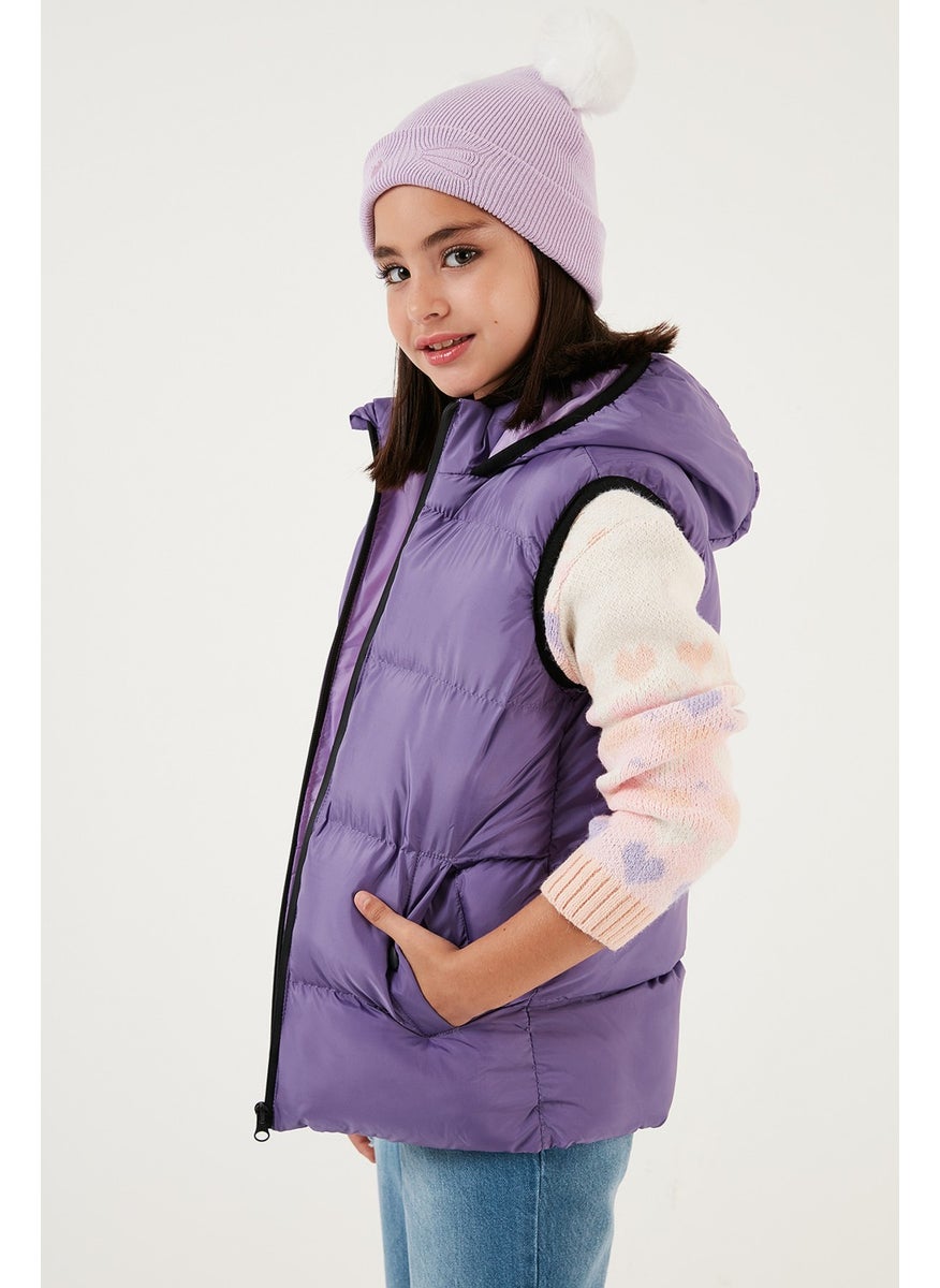 Zippered Hooded Pocket Puffer Vest Children's Vest 5761983