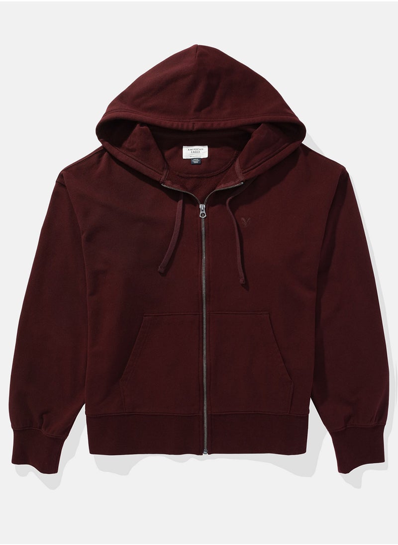 Fleece Zip Through Hoodie