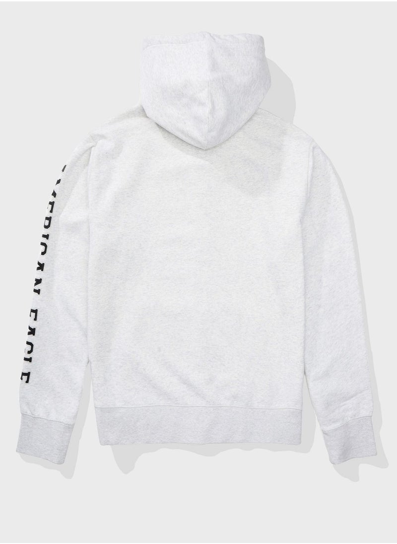 Graphic Zip Through Hoodie