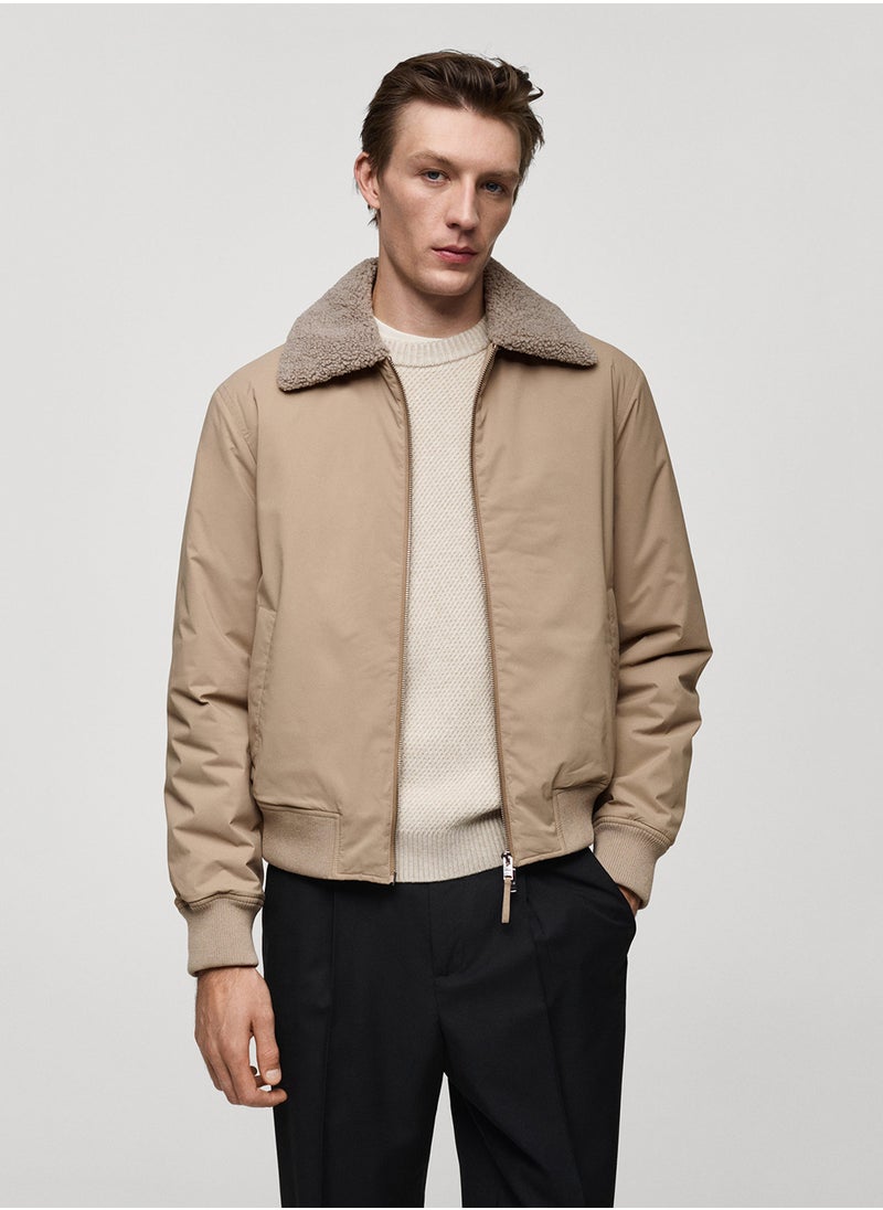 Noah Sheepskin Collar Jacket