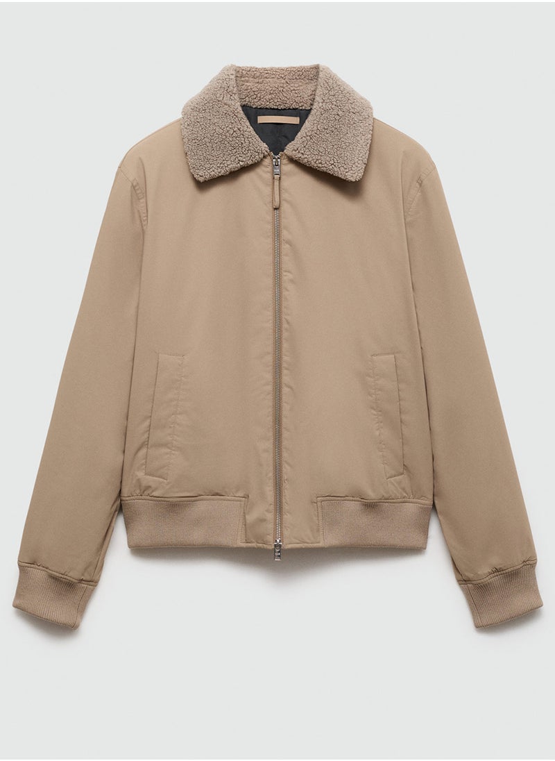 Noah Sheepskin Collar Jacket