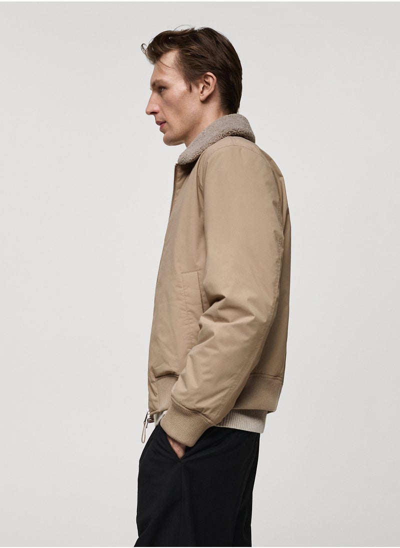 Noah Sheepskin Collar Jacket