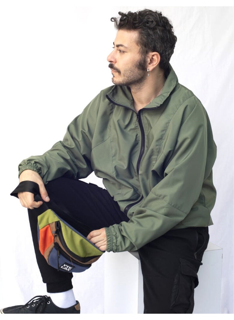 Women's Men's Green Colored Bomber Jacket