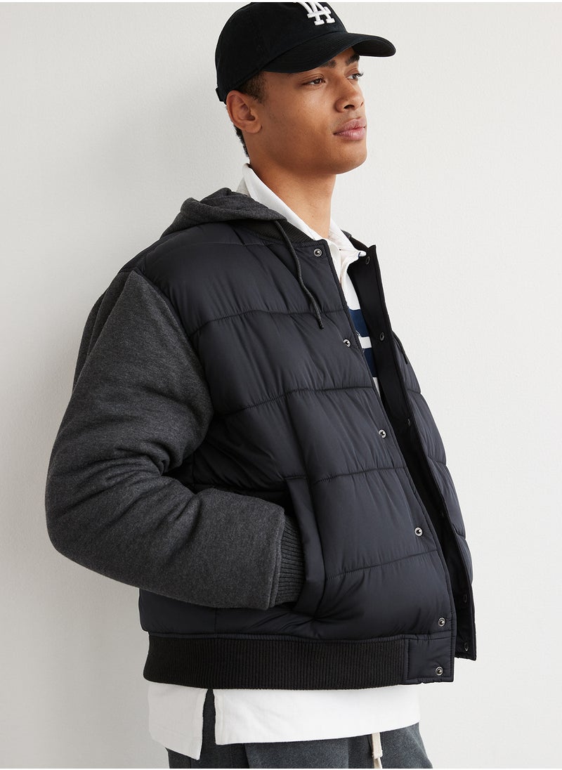 Zip Throgh Bomber Puffer Jacket