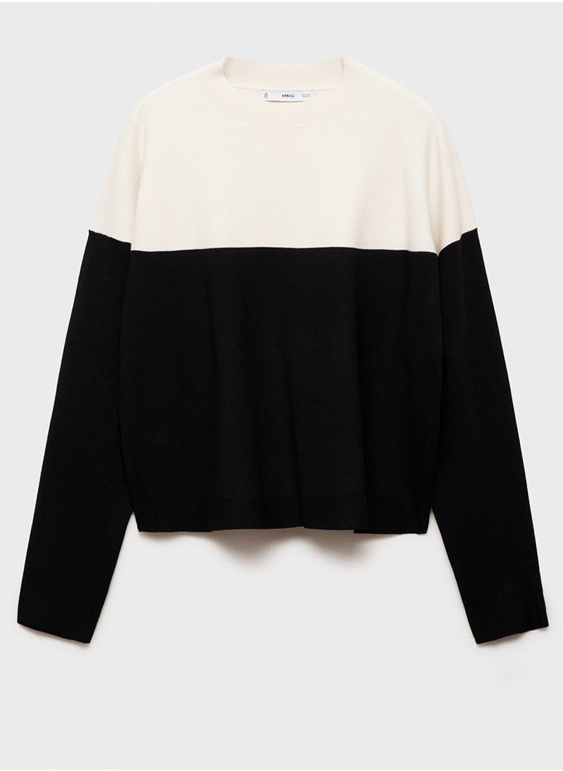 Colorblock Crew Neck Sweater