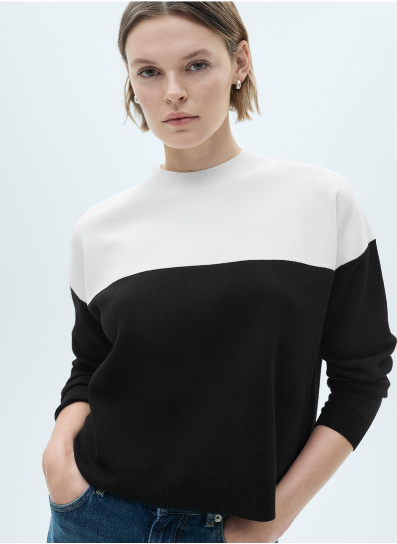 Colorblock Crew Neck Sweater