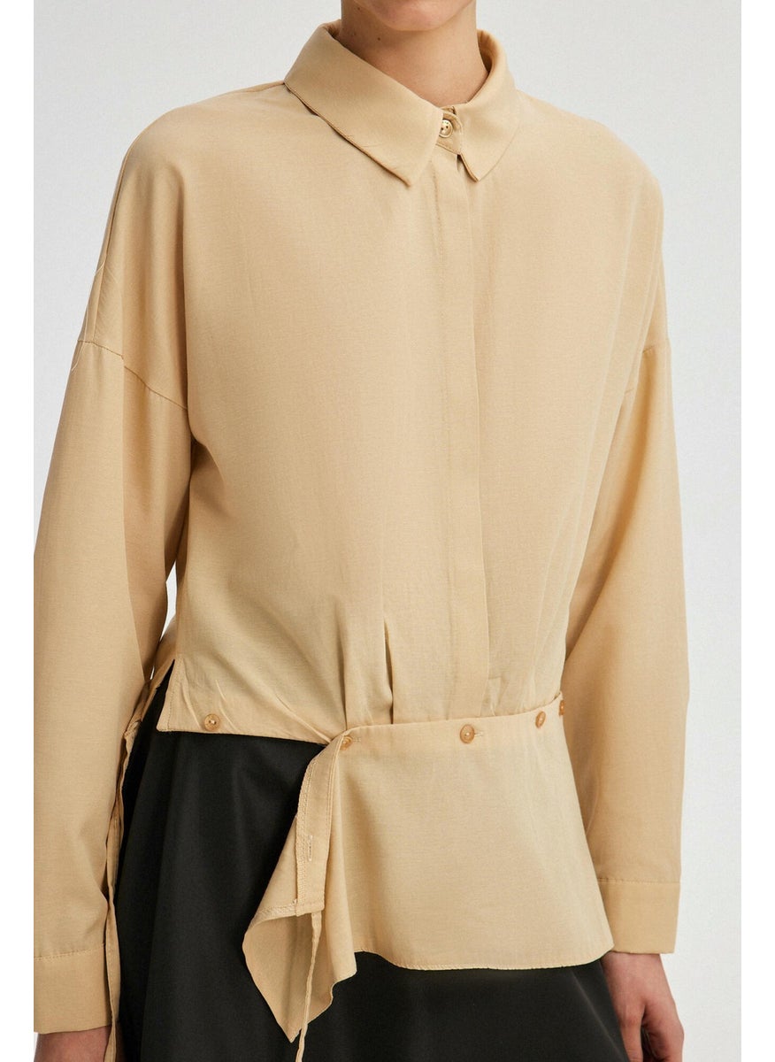 Poplin Shirt with Waist Detail