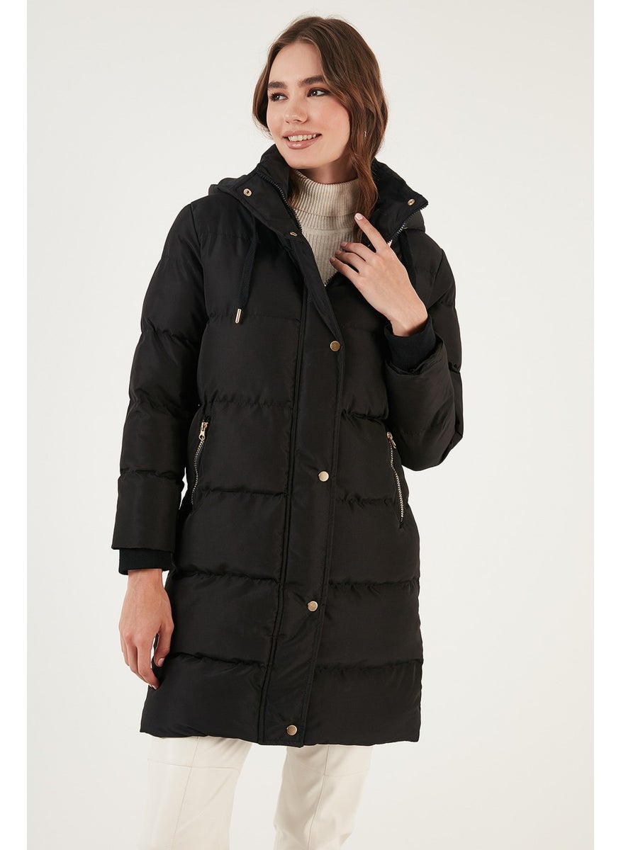 Hooded Winter Long Puffer Coat with Pocket Women's Coat 55650542