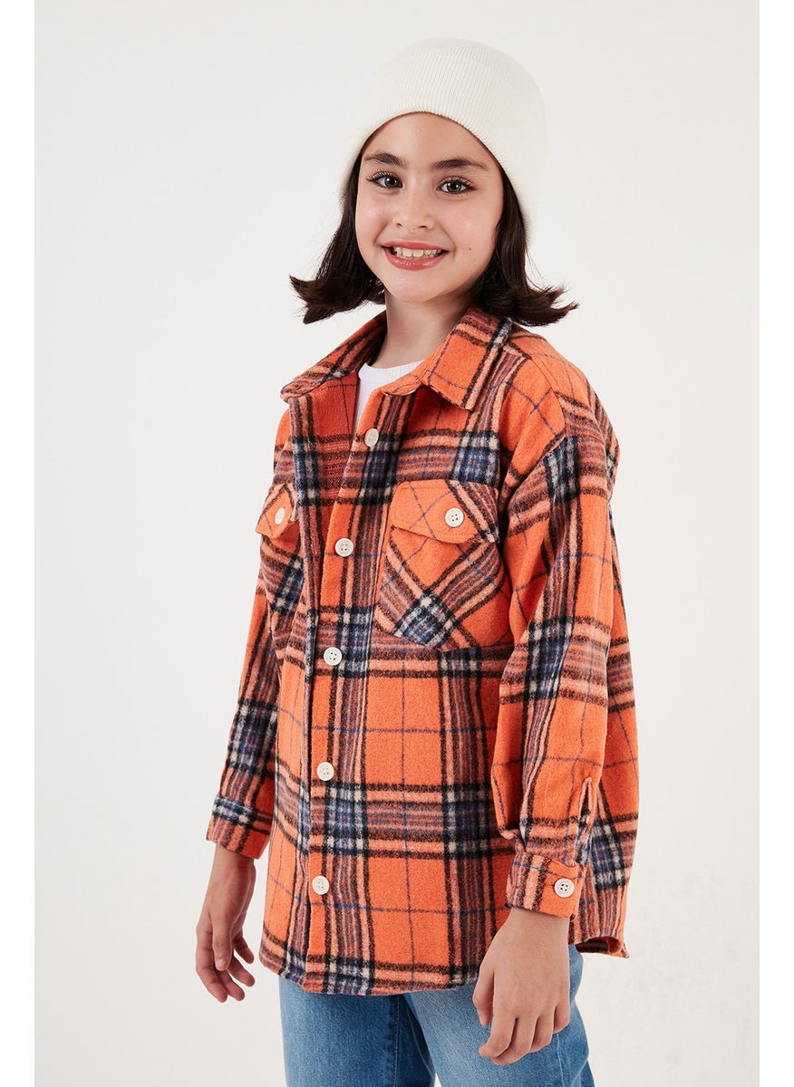 Plaid Cotton Double Pocket Winter Lumberjack Girl Shirt CF24W81783