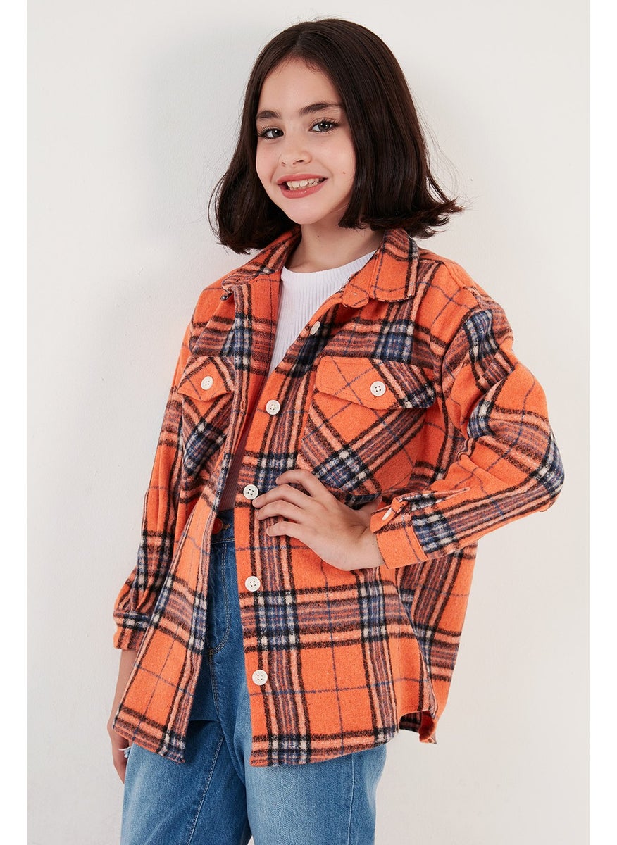 Plaid Cotton Double Pocket Winter Lumberjack Girl Shirt CF24W81783