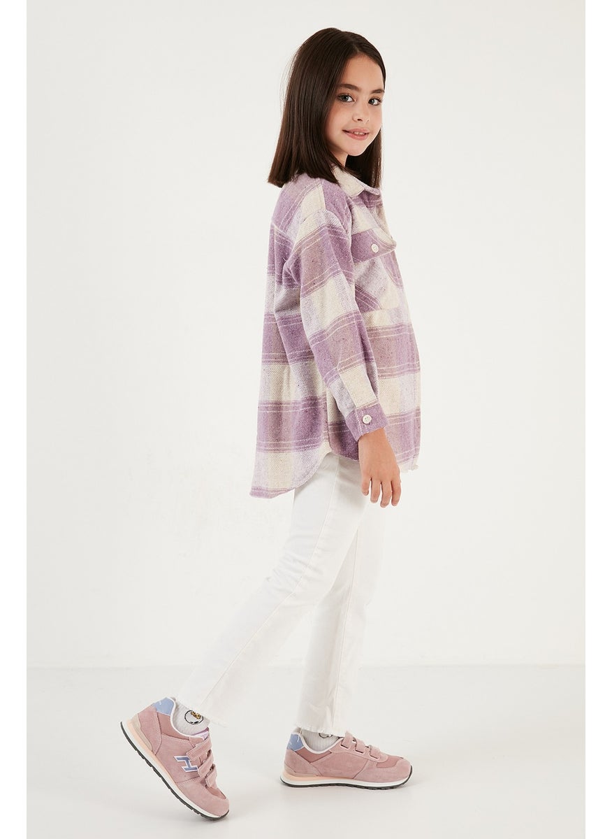 Double Pocket Plaid Winter Lumberjack Shirt Girl's Shirt CF24W81784