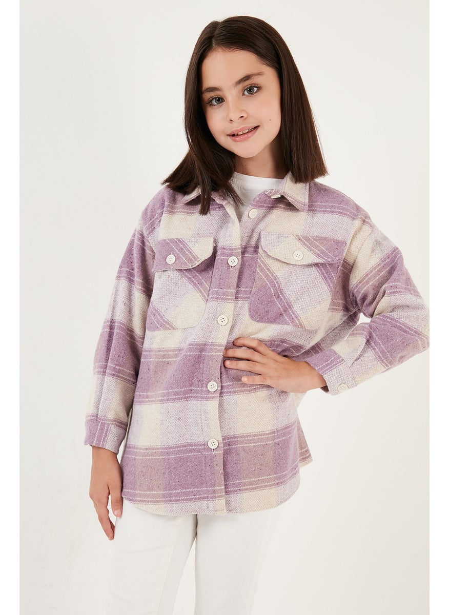 Double Pocket Plaid Winter Lumberjack Shirt Girl's Shirt CF24W81784