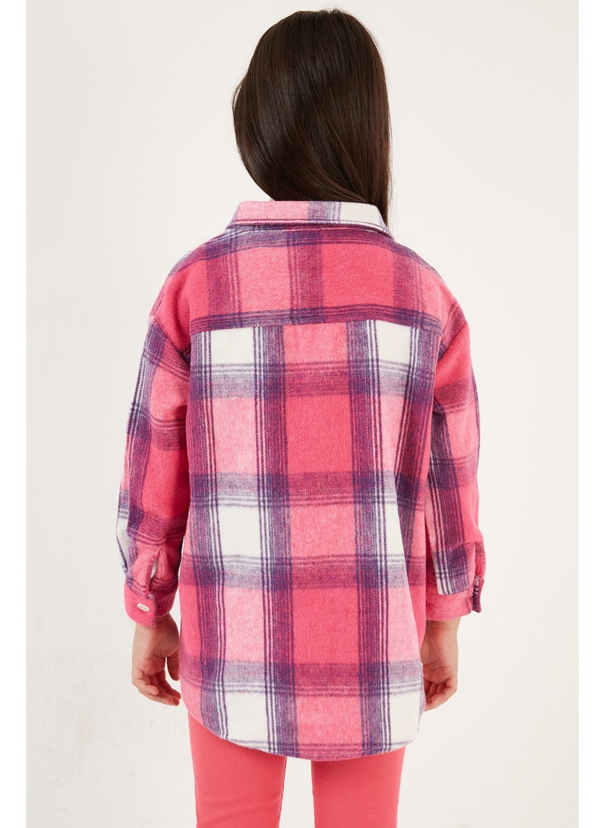 Double Pocket Plaid Winter Lumberjack Shirt Girl's Shirt CF24W81784