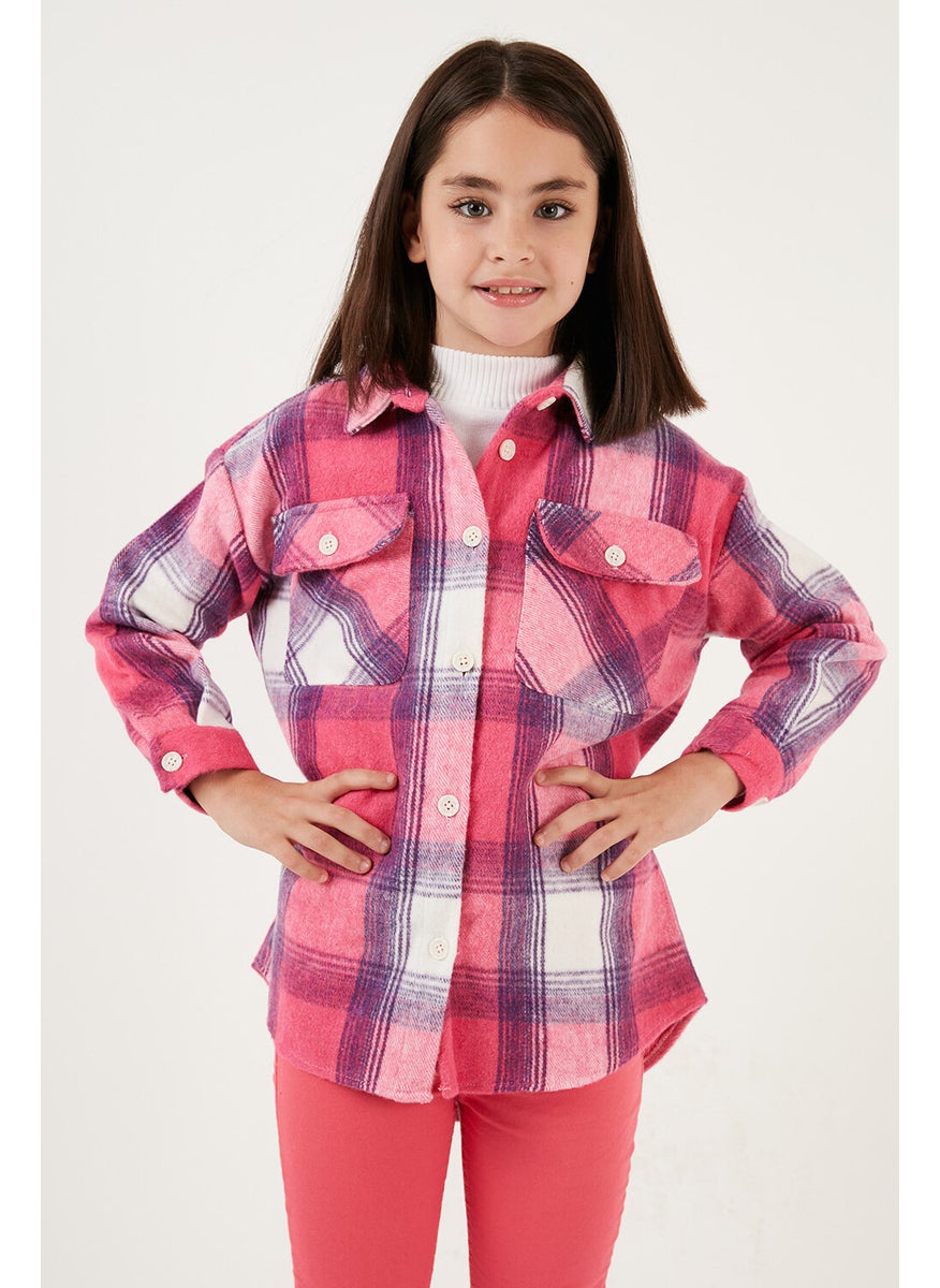 Double Pocket Plaid Winter Lumberjack Shirt Girl's Shirt CF24W81784